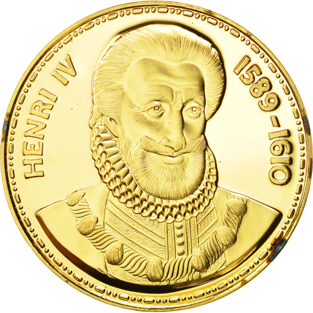Francja, Medal, Les Rois de France,  Henri IV, Historia, MS(65-70), Vermeil