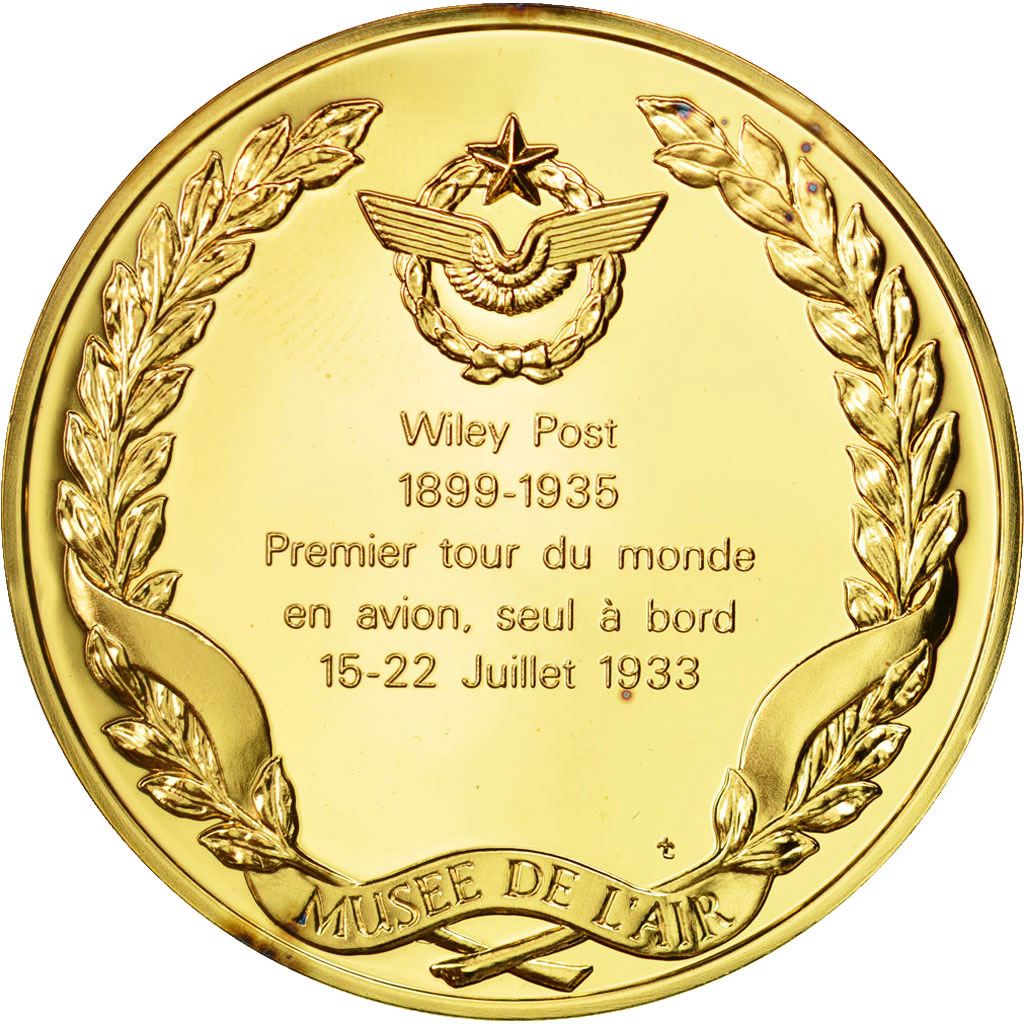 France, Medal, L'Histoire de la Conquête de l'Air, Wiley Post, Aviation, FDC