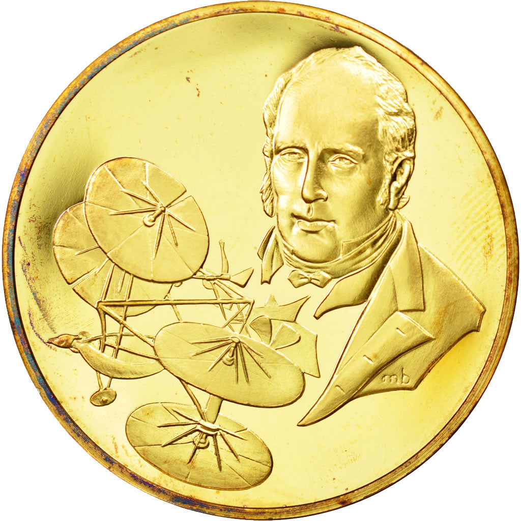 France, Medal, L'Histoire de la Conquête de l'Air, Sir George Cayley, Aviation