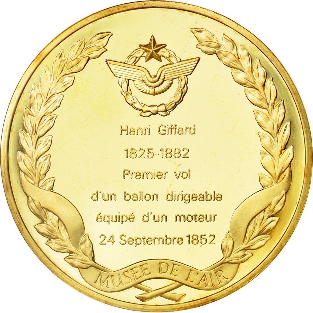 Francia, Medal, L'Histoire de la Conquête de l'Air, Henri Giffard, Aviation