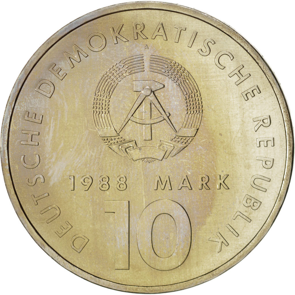 Coin, GERMAN-DEMOCRATIC REPUBLIC, 10 Mark, 1988, Berlin, MS(65-70)