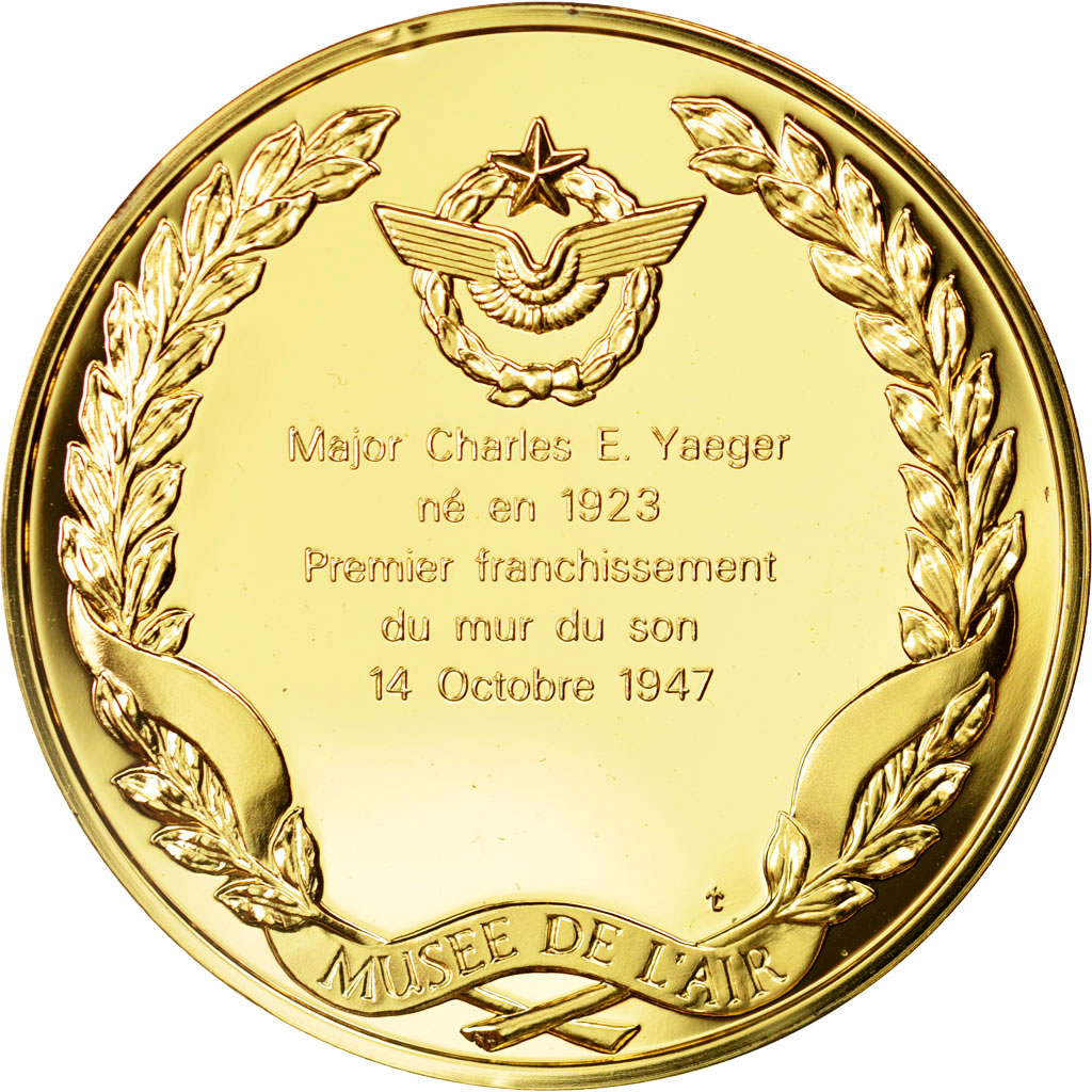 France, Medal, L'Histoire de la Conquête de l'Air, Major Charles E. Yaeger