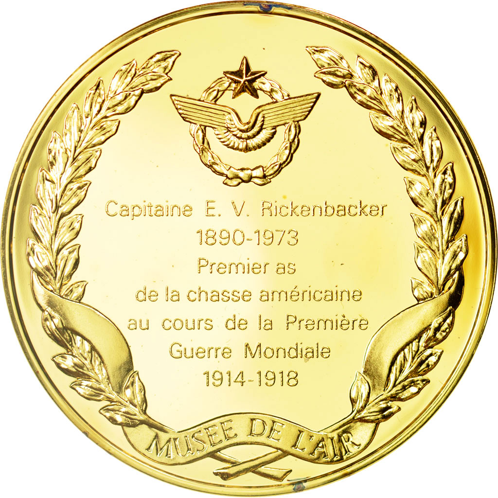 France, Medal, L'Histoire de la Conquête de l'Air, E. V. Rickenbacker