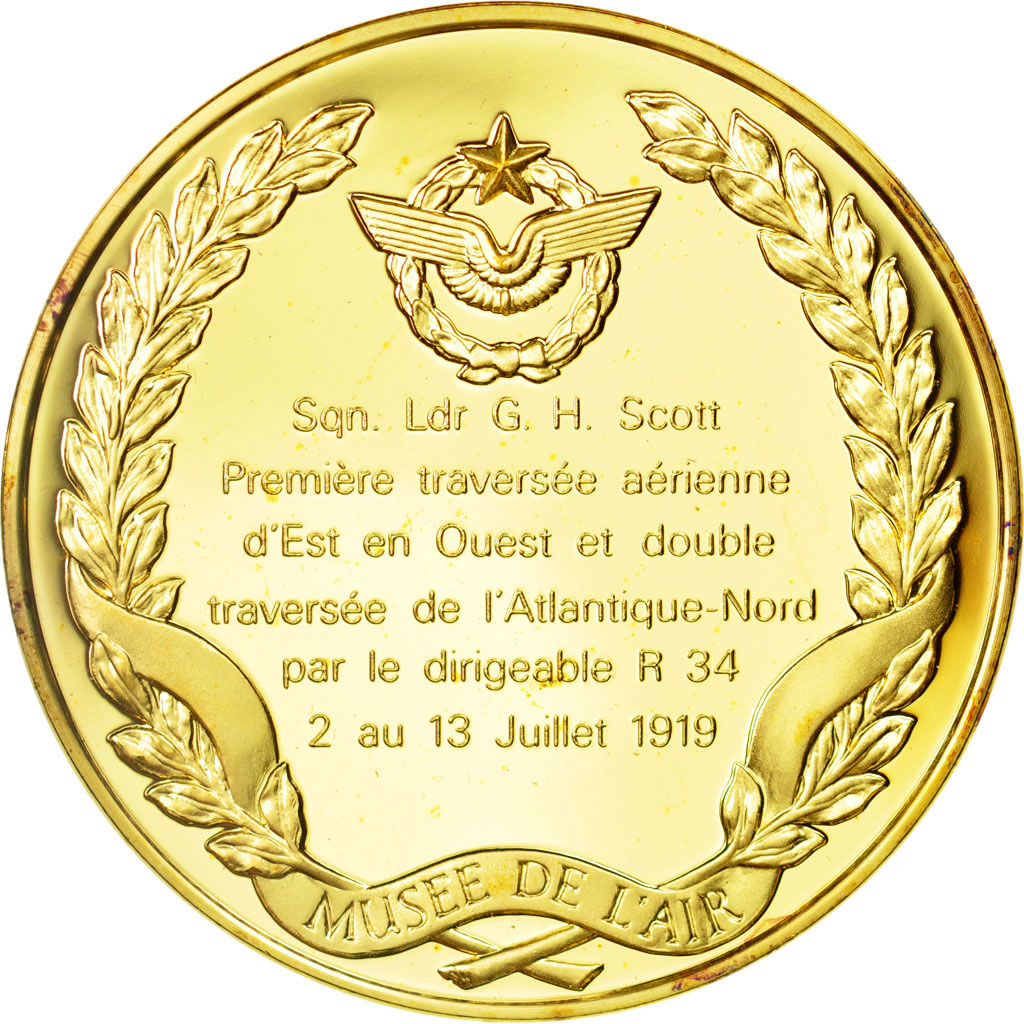 France, Medal, L'Histoire de la Conquête de l'Air, G. H. Scott, Aviation, FDC