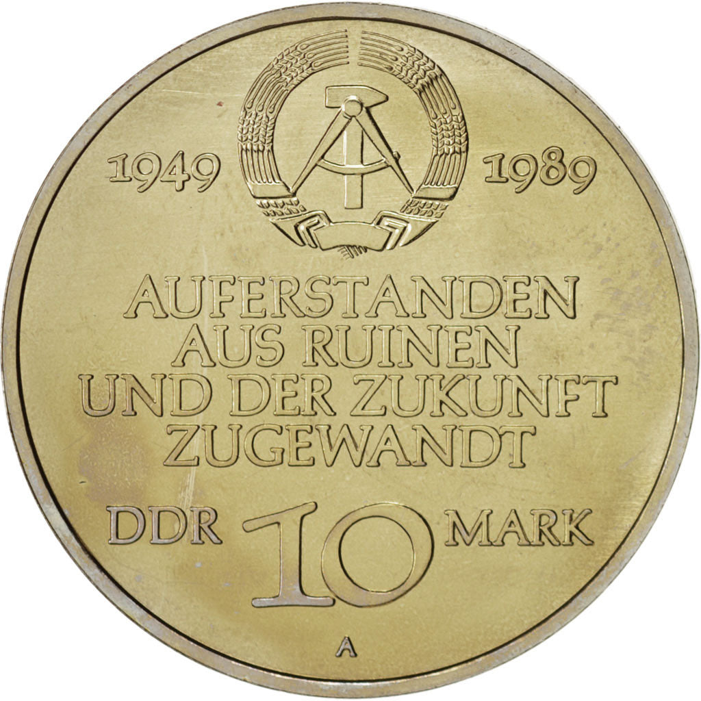GERMAN-DEMOCRATIC REPUBLIC, 10 Mark, 1989, Berlin, Copper-Nickel-Zinc, KM:132
