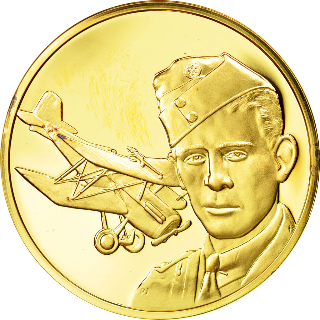 France, Medal, L'Histoire de la Conquête de l'Air, Major E. Mannock, Aviation
