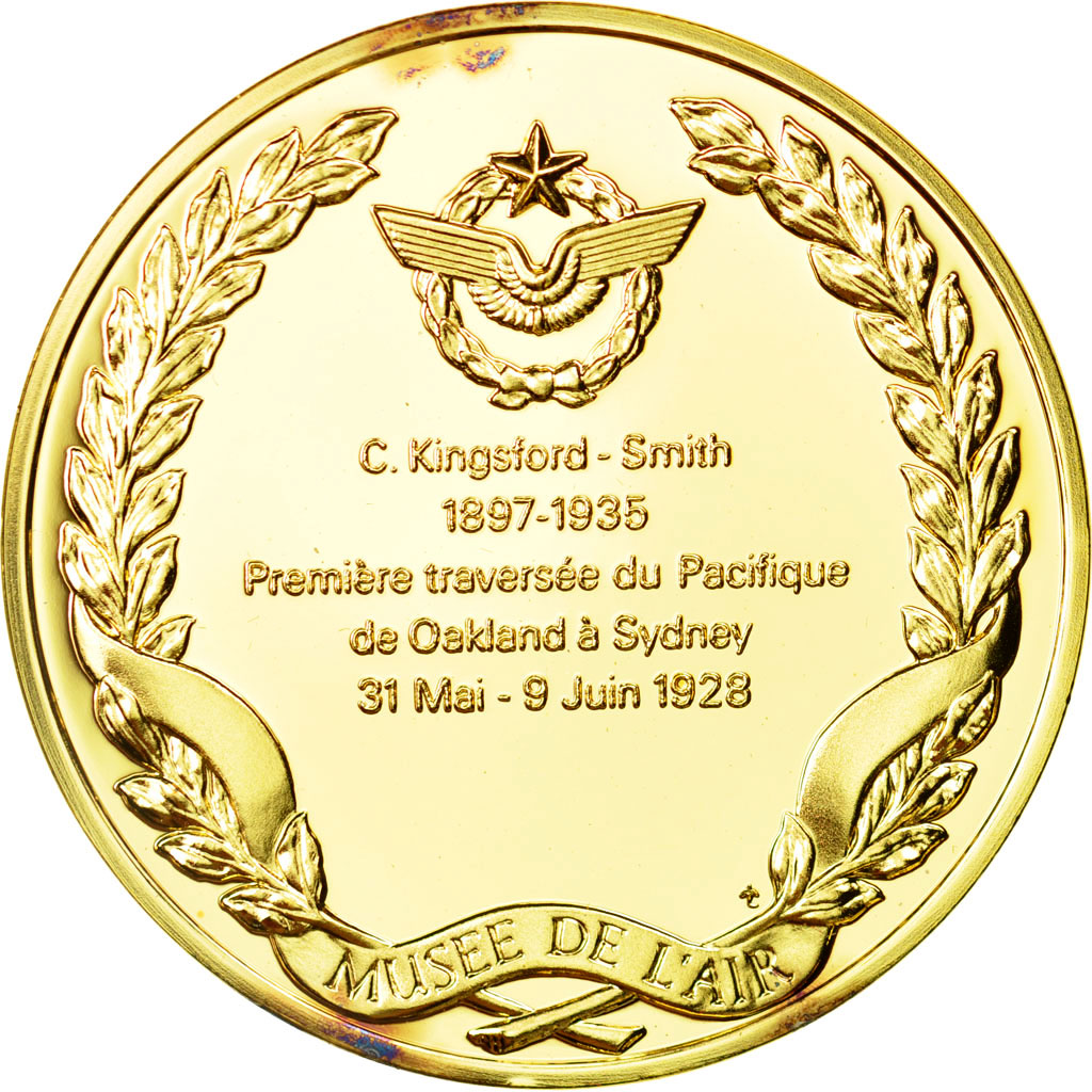 France, Medal, L'Histoire de la Conquête de l'Air, C. Kingsford-Smith