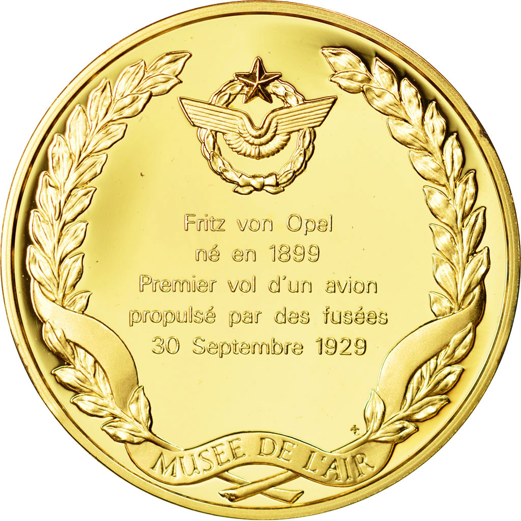 France, Medal, L'Histoire de la Conquête de l'Air, Fritz von Opel, Aviation