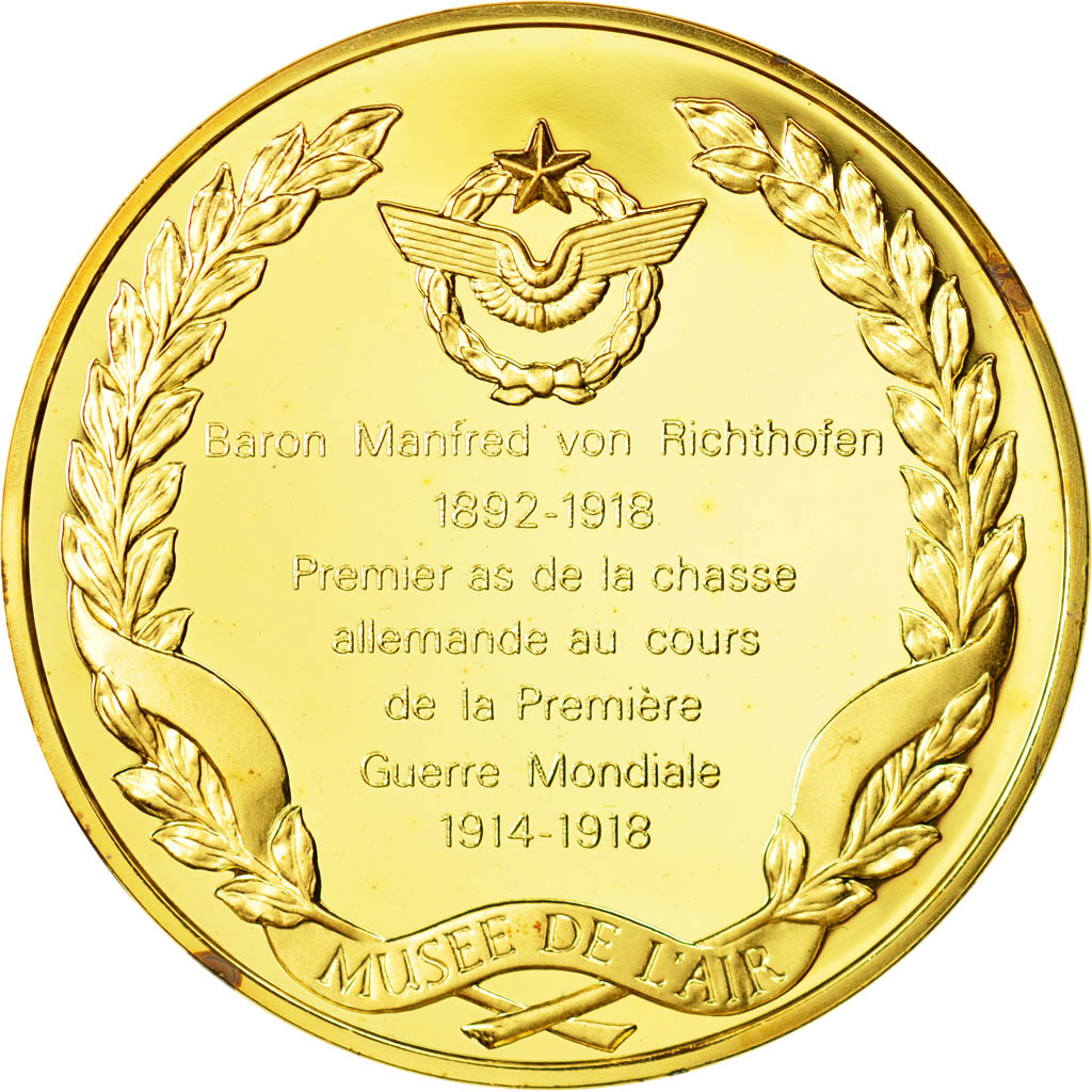 France, Medal, L'Histoire de la Conquête de l'Air, Manfred von Richthofen
