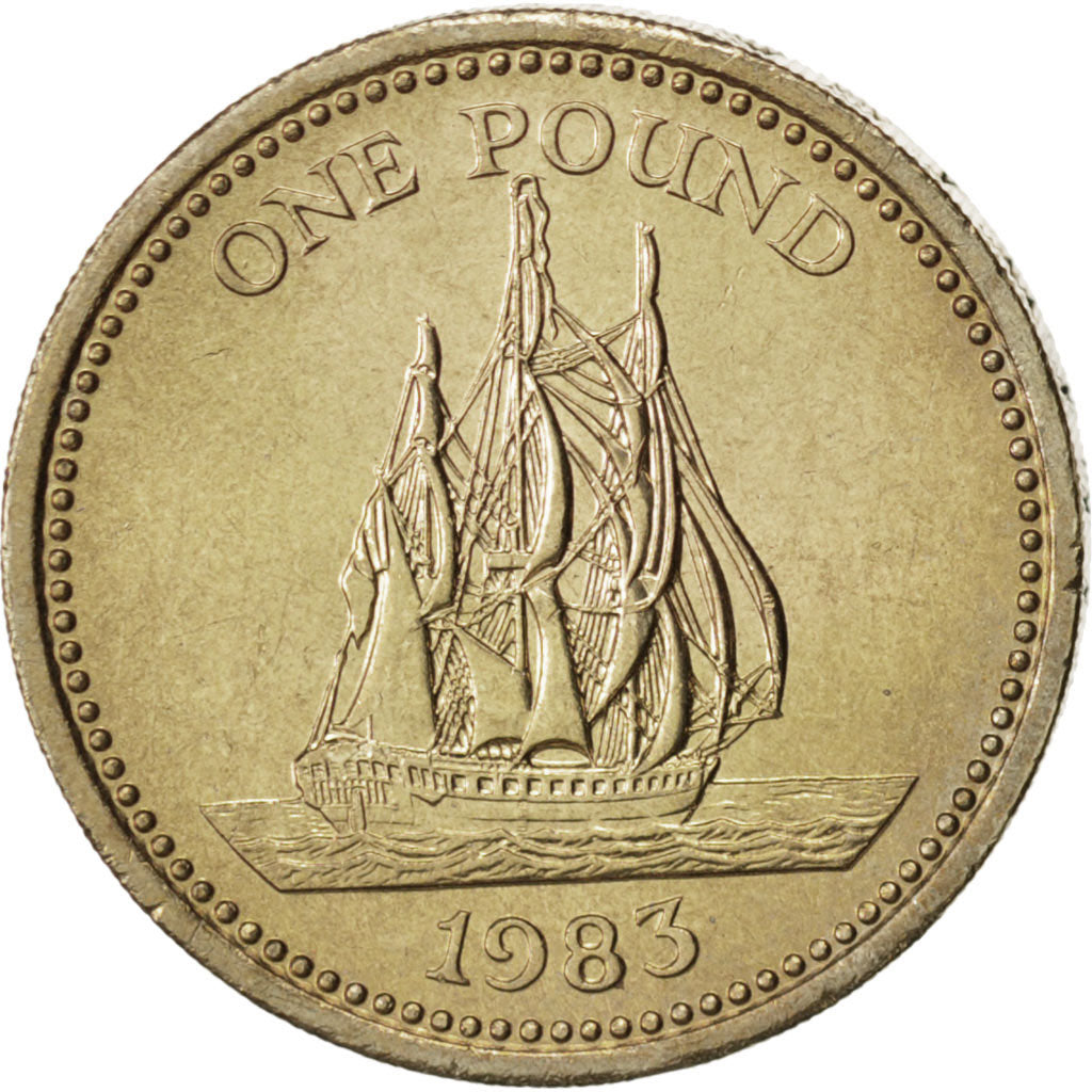 Guernsey, Elizabeth II, Pound, 1983, Nickel-brass, KM:39