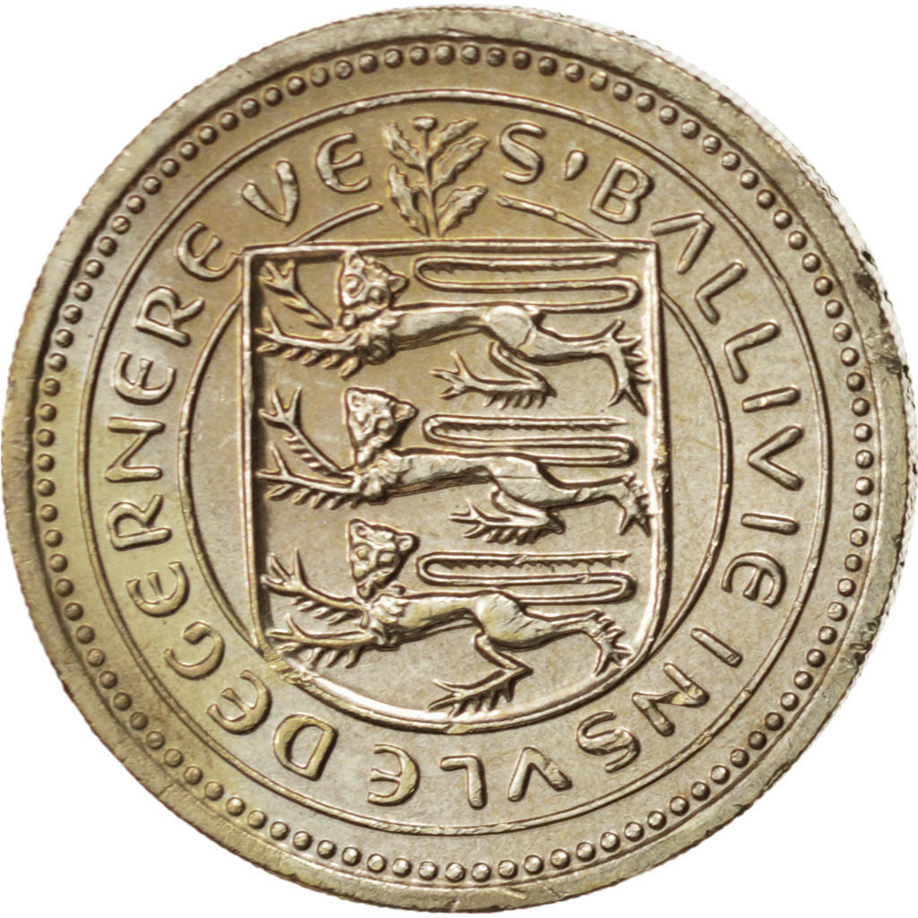 Guernsey, Elizabeth II, Pound, 1983, Nickel-brass, KM:39