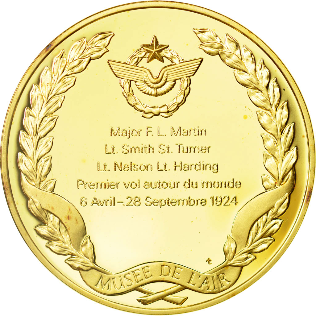 France, Medal, L'Histoire de la Conquête de l'Air, Premier vol autour du monde