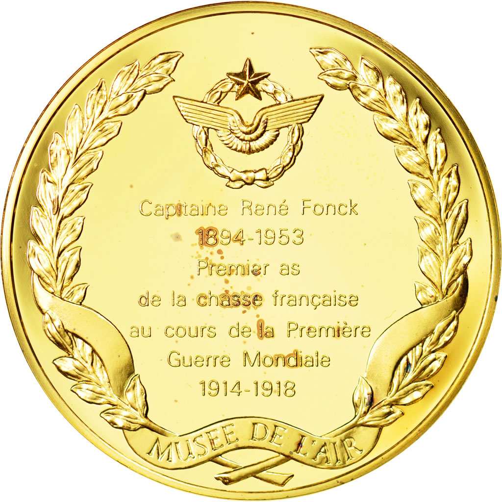 France, Medal, L'Histoire de la Conquête de l'Air, Capitaine René Fonck