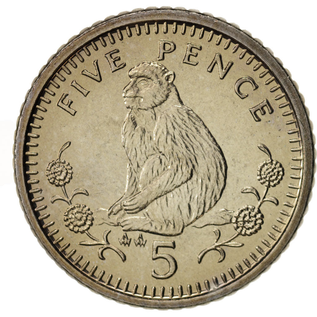 Gibraltar, Elizabeth II, 5 Pence, 1990, Copper-nickel, KM:22.2