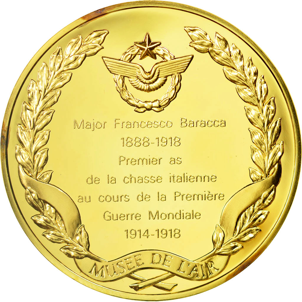 France, Medal, L'Histoire de la Conquête de l'Air, Francesco Baracca, Aviation