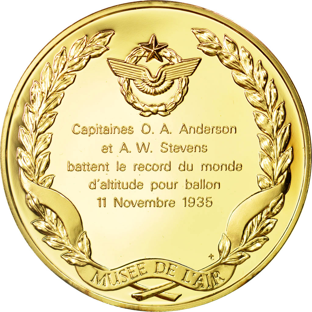 France, Medal, L'Histoire de la Conquête de l'Air, O. A. Anderson et A. W.