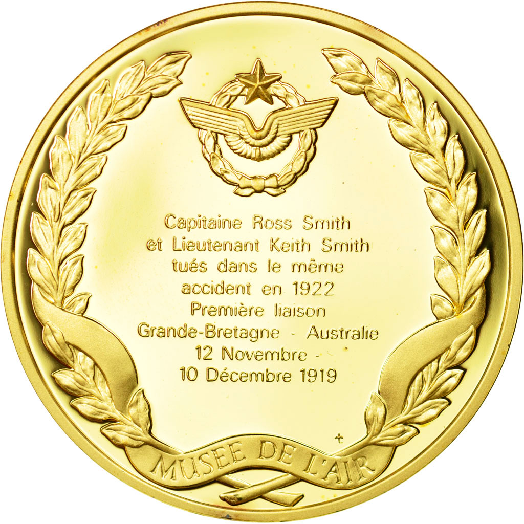 France, Medal, L'Histoire de la Conquête de l'Air, Ross Smith et Keith Smith
