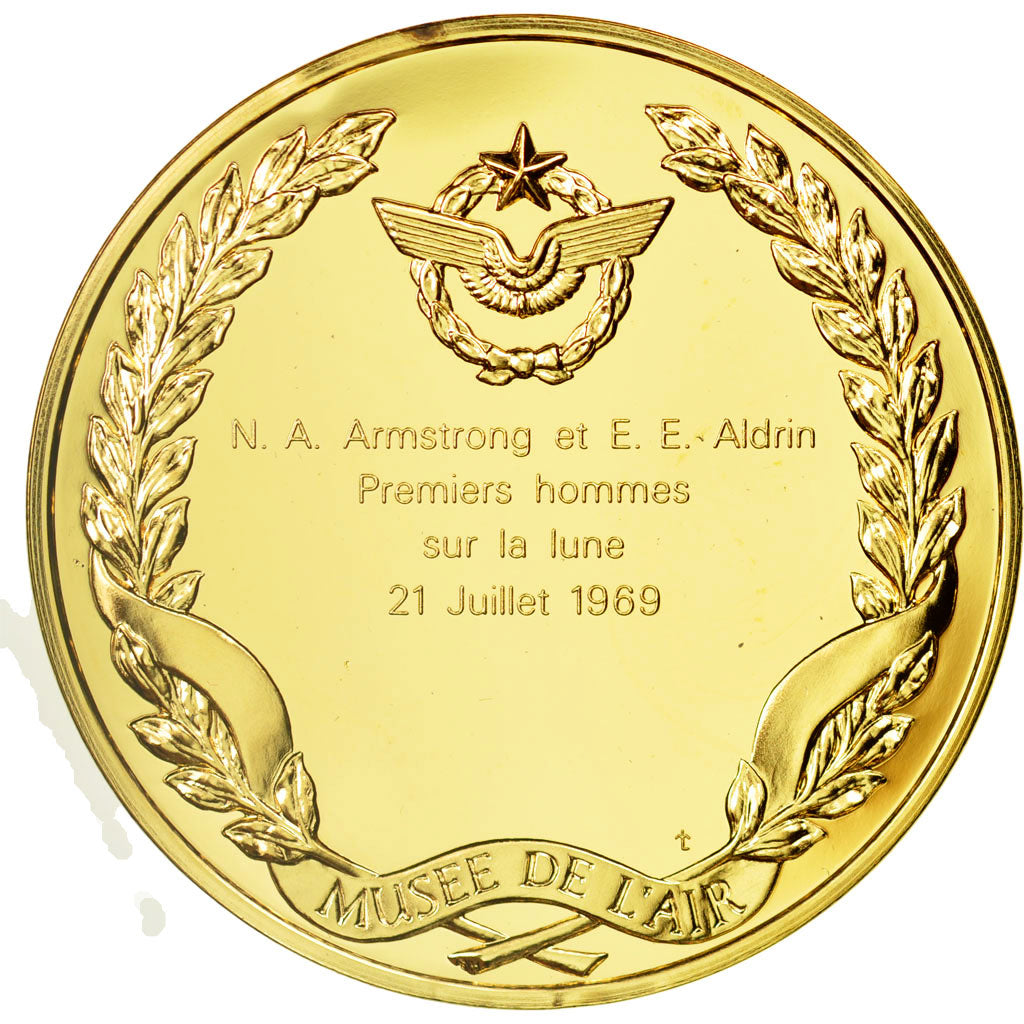 France, Medal, L'Histoire de la Conquête de l'Air, N. A. Armstrong et E. E.