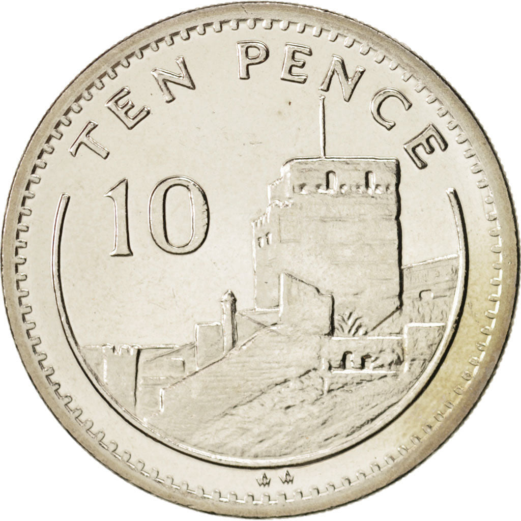 Gibraltar, Elizabeth II, 10 Pence, 1990, Copper-nickel, KM:23.1