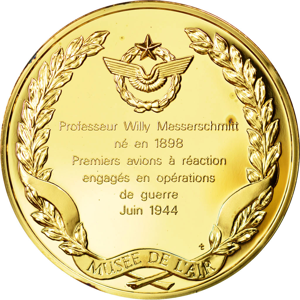 France, Medal, L'Histoire de la Conquête de l'Air, Willy Messerschmitt