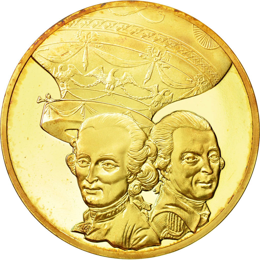 France, Medal, L'Histoire de la Conquête de l'Air, Pilâtre de Rozier et