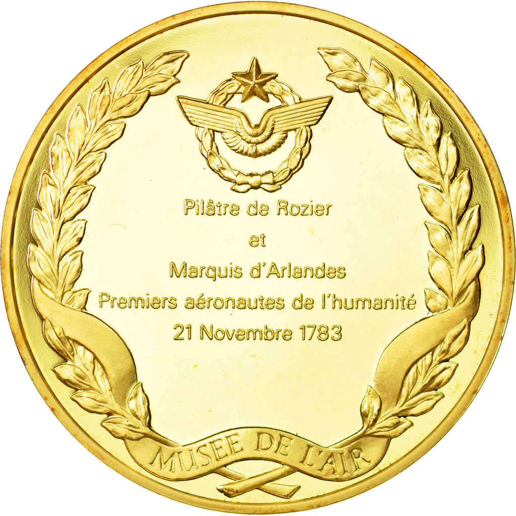 France, Medal, L'Histoire de la Conquête de l'Air, Pilâtre de Rozier et