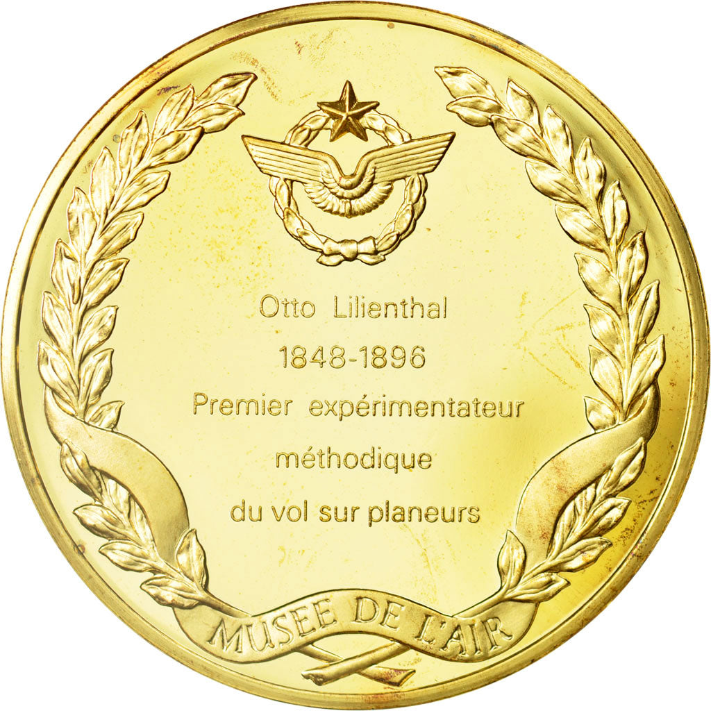 France, Medal, L'Histoire de la Conquête de l'Air, Otto Lilienthal, Aviation