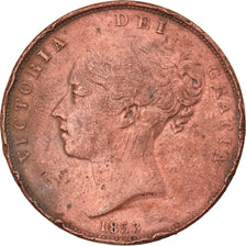 United Kingdom, Penny, Queen Victoria, 1853, VF(20-25), Copper