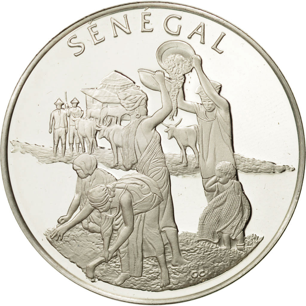 Francia, Medal, Nations du Monde, Sénégal, Politics, Society, War, FDC, Plata