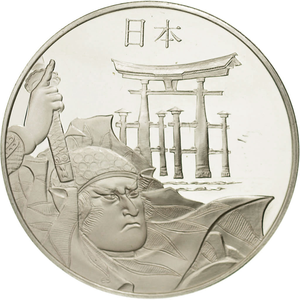 Francia, Medal, Nations du Monde, Japon, Politics, Society, War, FDC, Argento