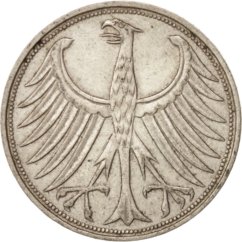 GERMANY - FEDERAL REPUBLIC, 5 Mark, 1964, Hambourg, Silver, KM:112.1