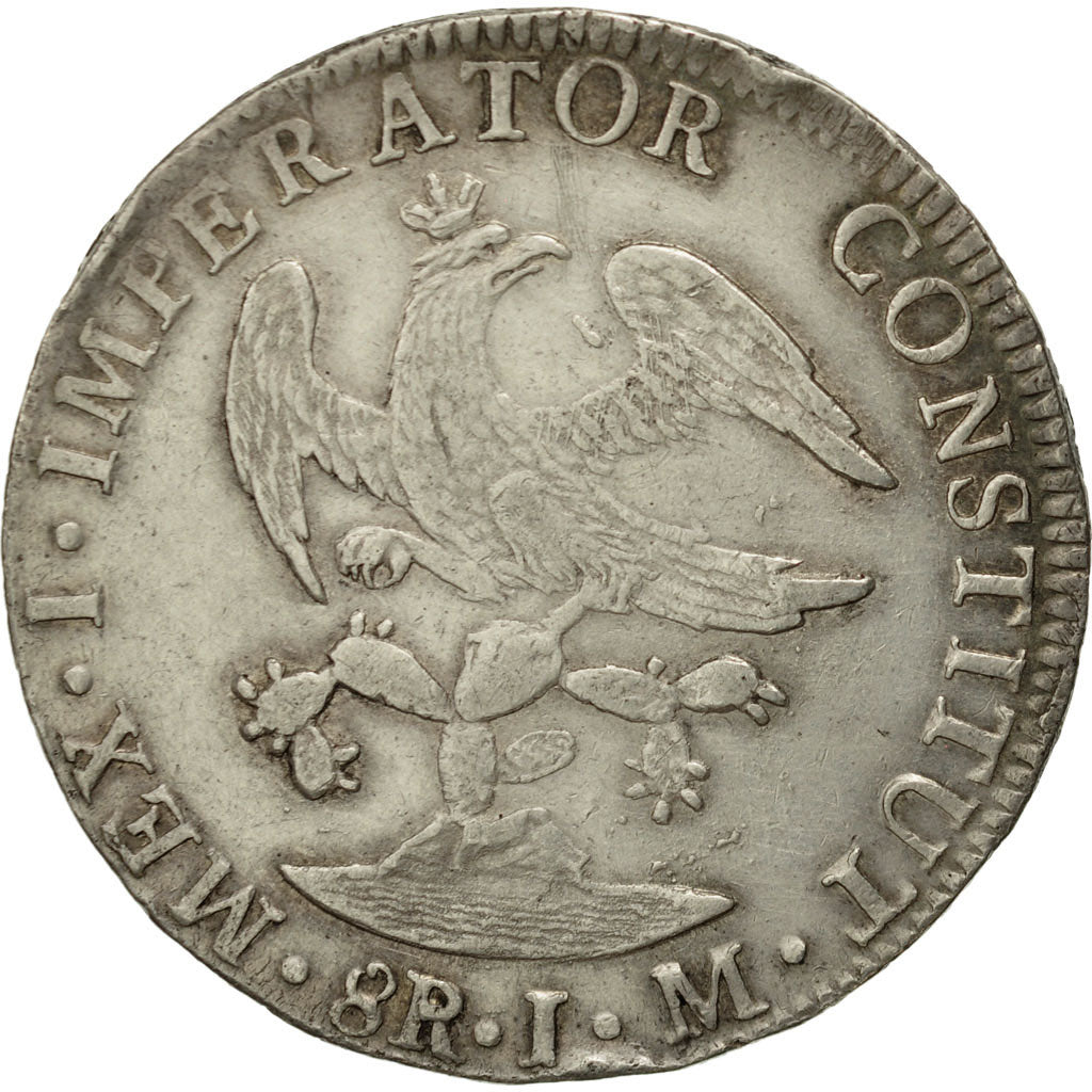 Mexique, Augustin I Iturbide, 8 Réales, 1823, Mexico City, TTB+, Argent, KM:310