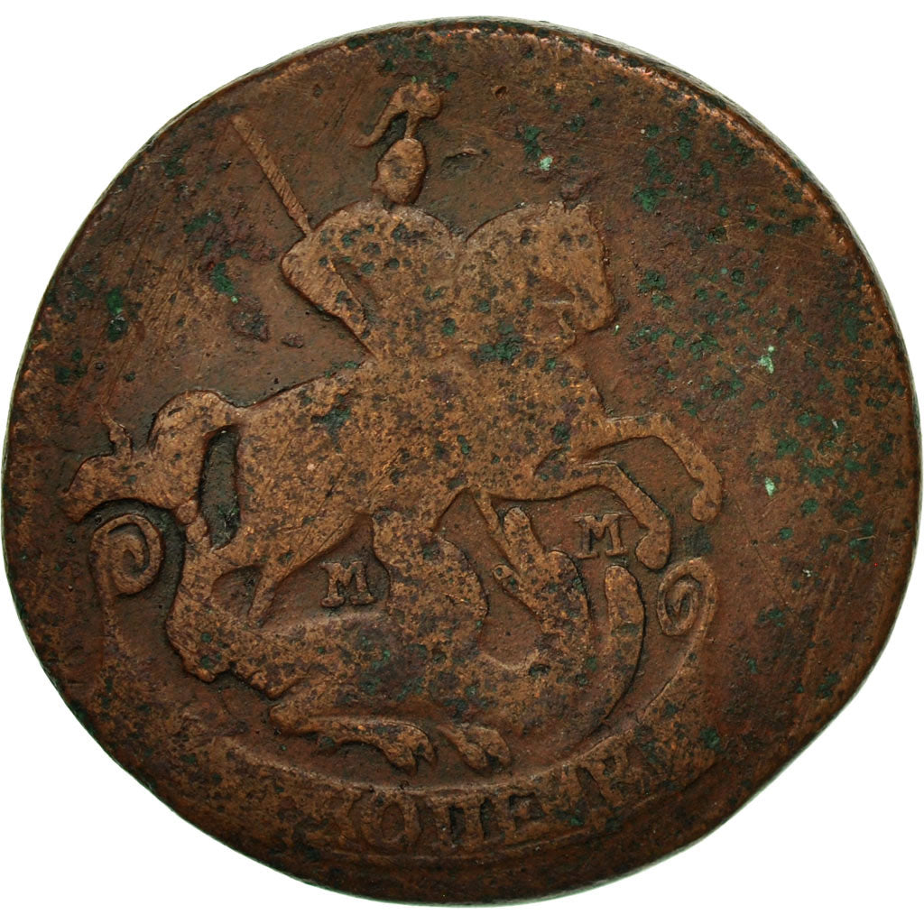 Munten, Rusland, Catherine II, 2 Kopeks, 1766, Moscow, ZG+, Koper, KM:58.5