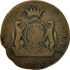 Coin, RUSSIA-SIBERIA, 5 Kopecks, 1767, Ekaterinbourg, F(12-15), Copper, KM:5