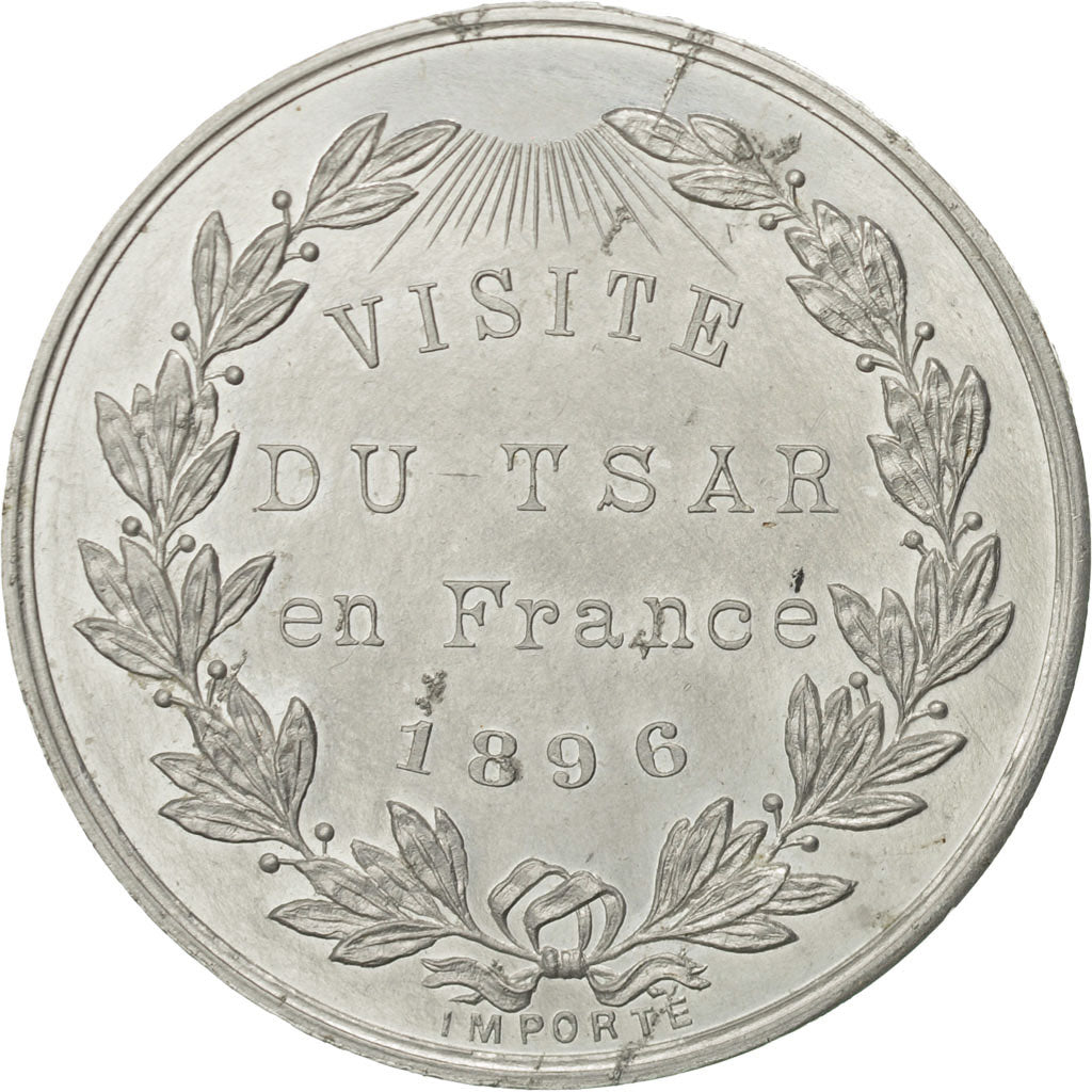 Russia, Medal, Visite du Tsar en France, 1896, MS(64), Aluminium