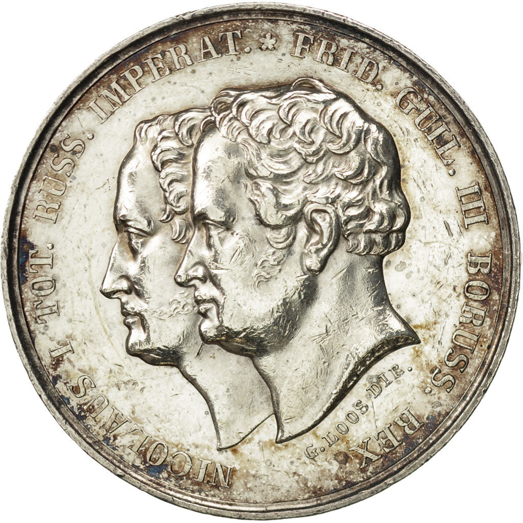 Russie, Medal, Military Review at Kalisz, Poland, 1835, TTB, Argent