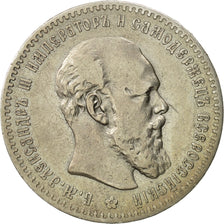 Russia, Alexander III, Rouble, 1891, Saint-Petersburg, EF(40-45), Silver, KM:46