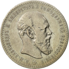 Russie, Alexander III, Rouble, 1891, Saint-Petersburg, TTB, Argent, KM:46