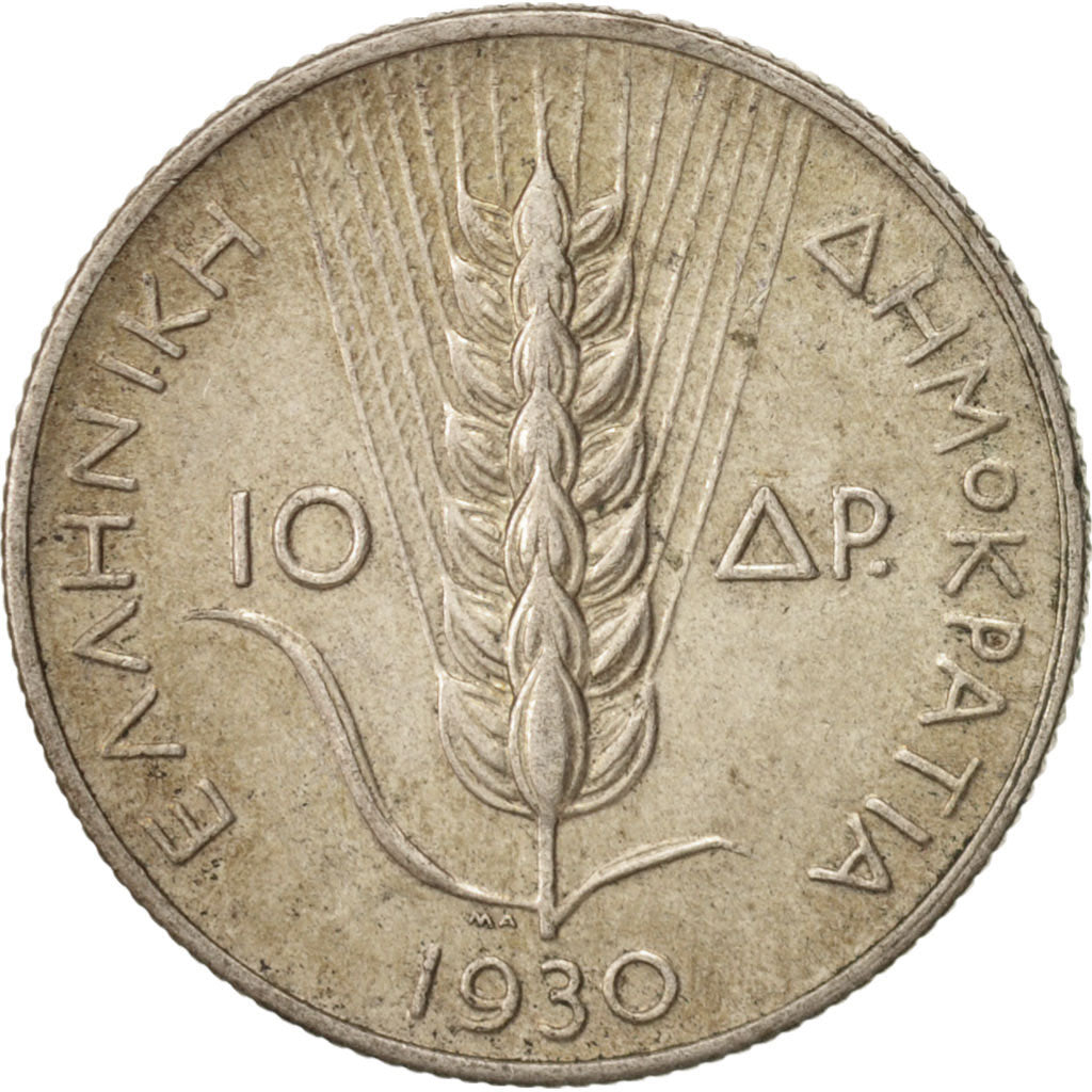Greece, 10 Drachmai, 1930, Silver, KM:72