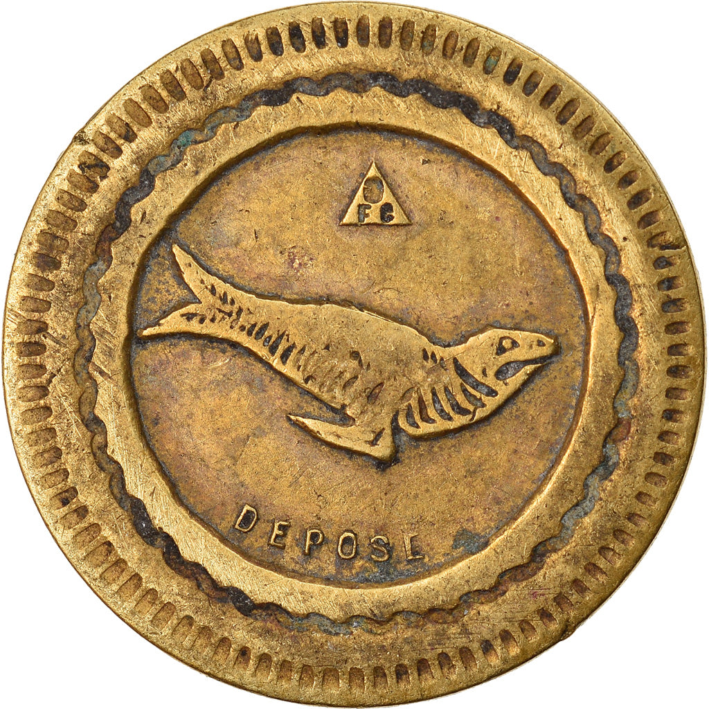 France, Token, 20 Centimes à Consommer, AU(50-53), Copper-Brass