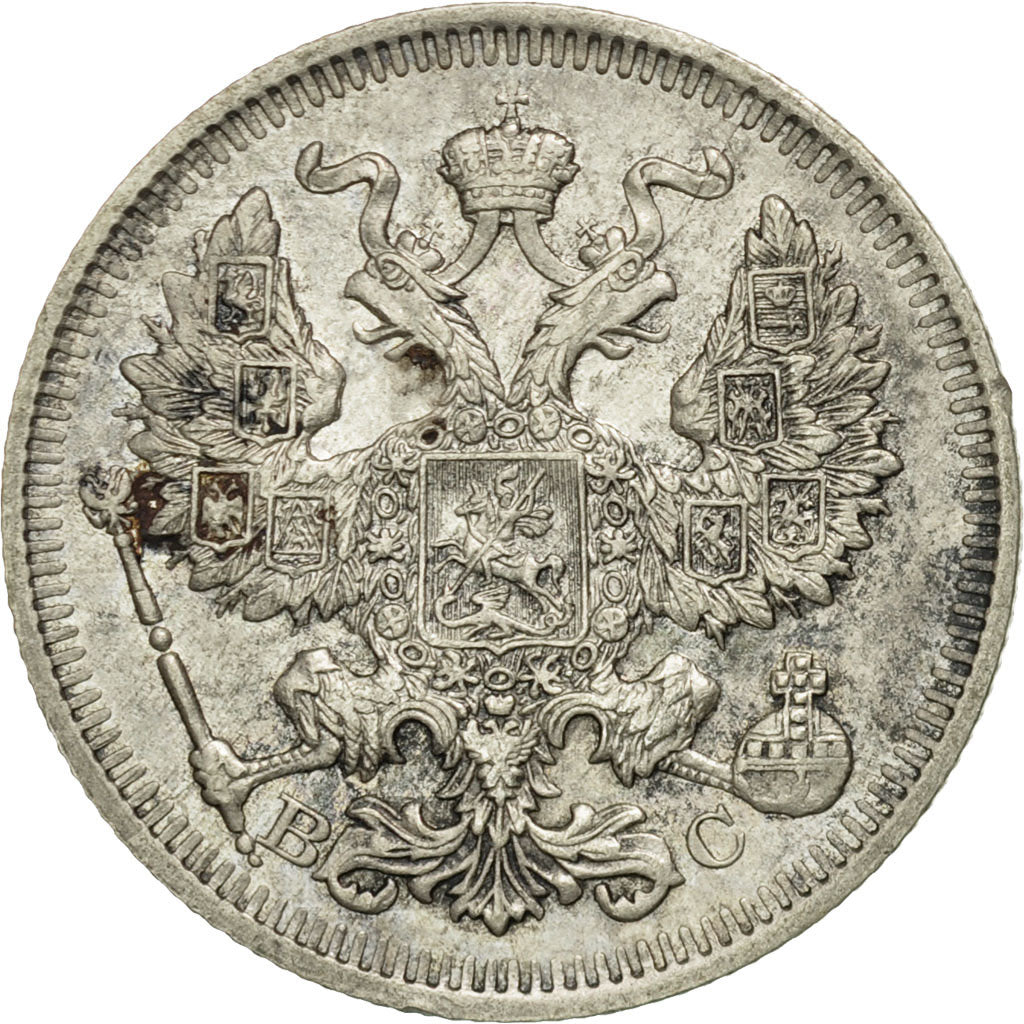Russia, Nicholas II, 20 Kopeks, 1913, Saint-Petersburg, MS(60-62), Silver