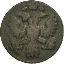 Moneda, Rusia, Polushka, 1/4 Kopek, 1736, BC+, Cobre, KM:187