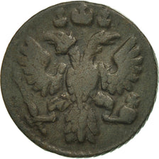 Moneta, Russia, Polushka, 1/4 Kopek, 1736, MB+, Rame, KM:187