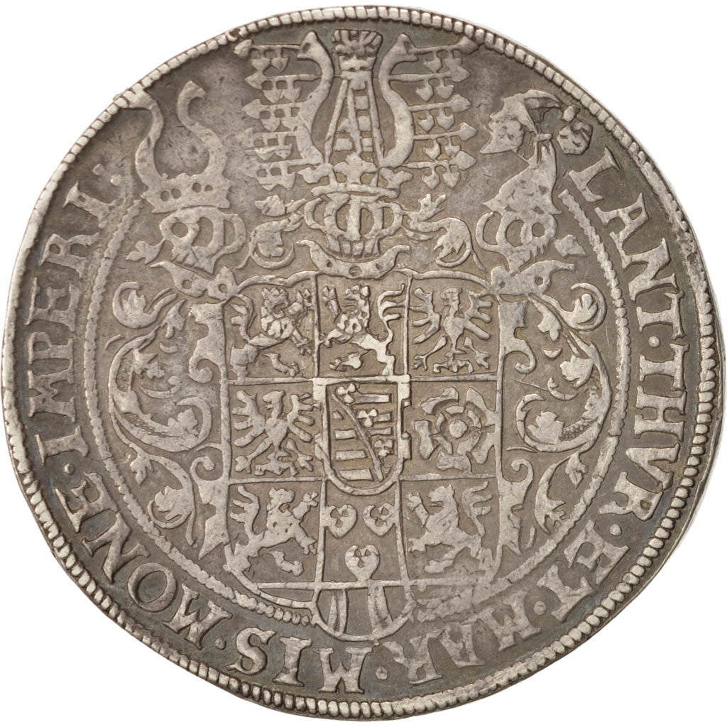 Coin, German States, Thaler, 1577, Saalfeld, AU(50-53), Silver