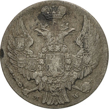 Polonia, Nicholas I, 10 Groszy, 1840, Moneta Wschovensis, MBC, Plata, KM:113a