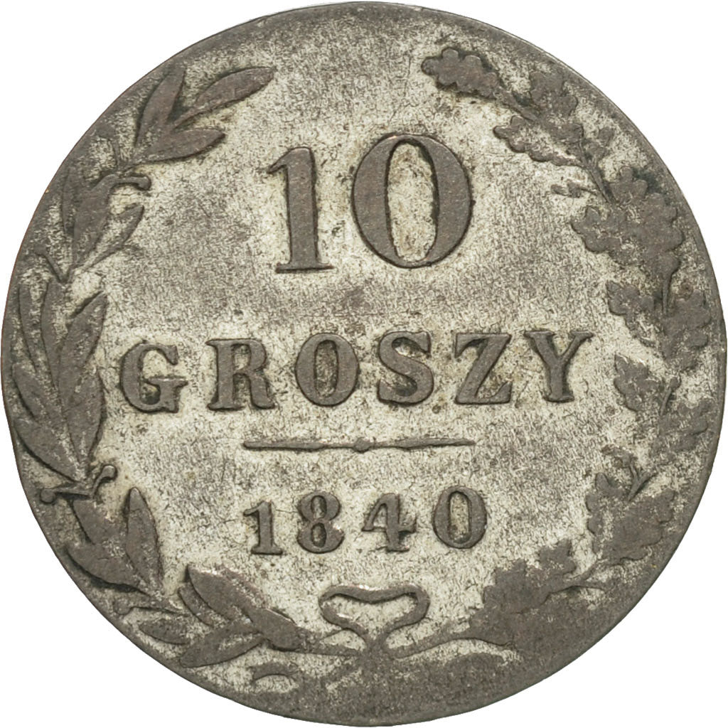 Coin, Poland, Nicholas I, 10 Groszy, 1840, Moneta Wschovensis, VF(20-25)