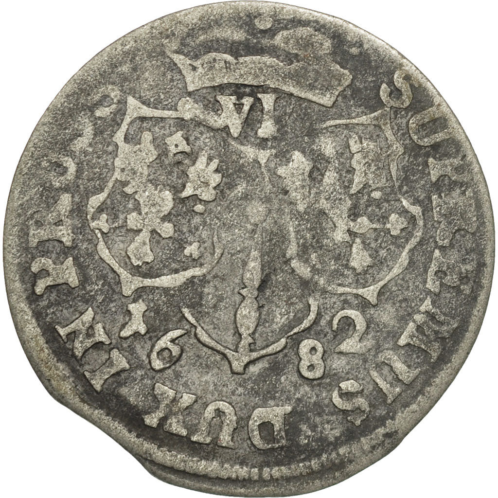 Coin, German States, BRANDENBURG, Friedrich Wilhelm, 6 Gr, 1682, K, F(12-15)