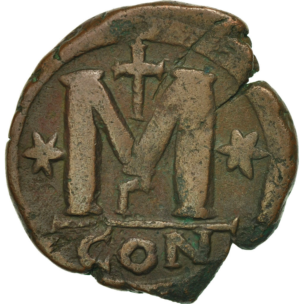 Coin, Justin I 518-527, Follis, 518-522, Constantinople, EF(40-45), Copper