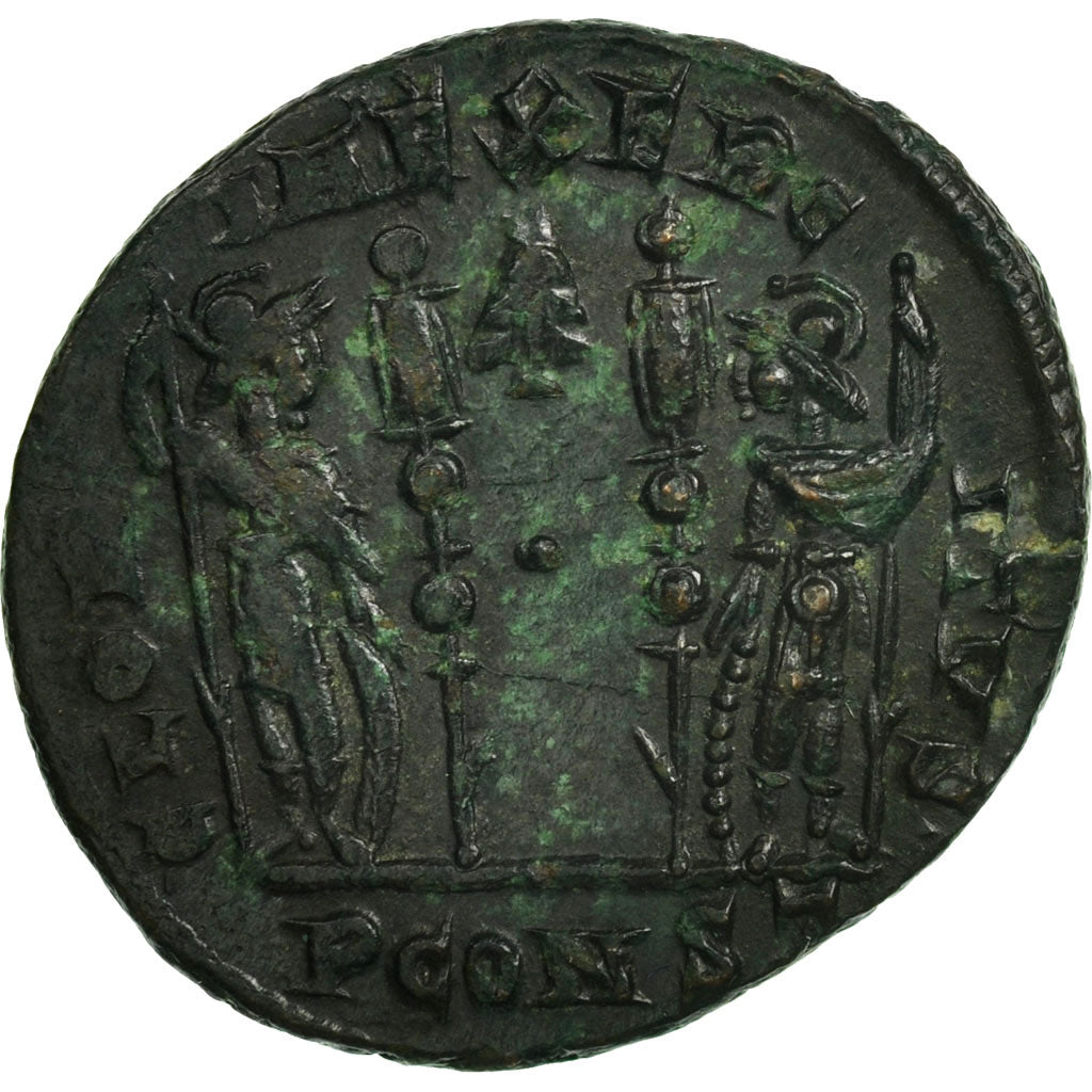 Coin, Constantius II, Nummus, 330-348, Arles, AU(50-53), Copper, RIC:VII 389