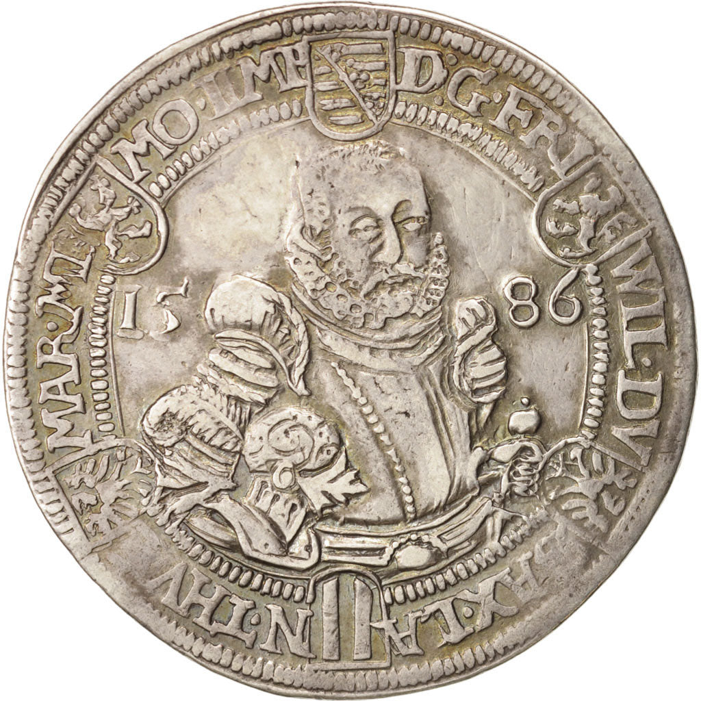 Coin, German States, Thaler, 1586, AU(55-58), Silver